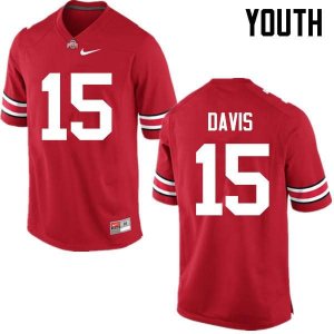 NCAA Ohio State Buckeyes Youth #15 Wayne Davis Red Nike Football College Jersey UBD7745TG